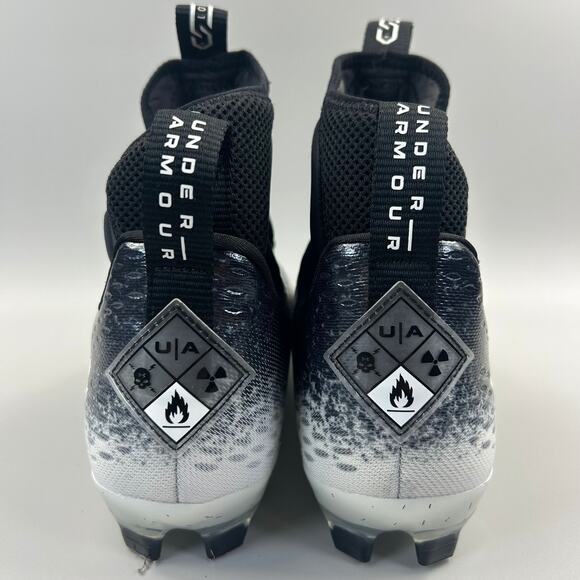 Under Armour Spotlight Lux MC 2.0 Men Size 10 Black White Football Cleats NEW - Picture 4 of 6